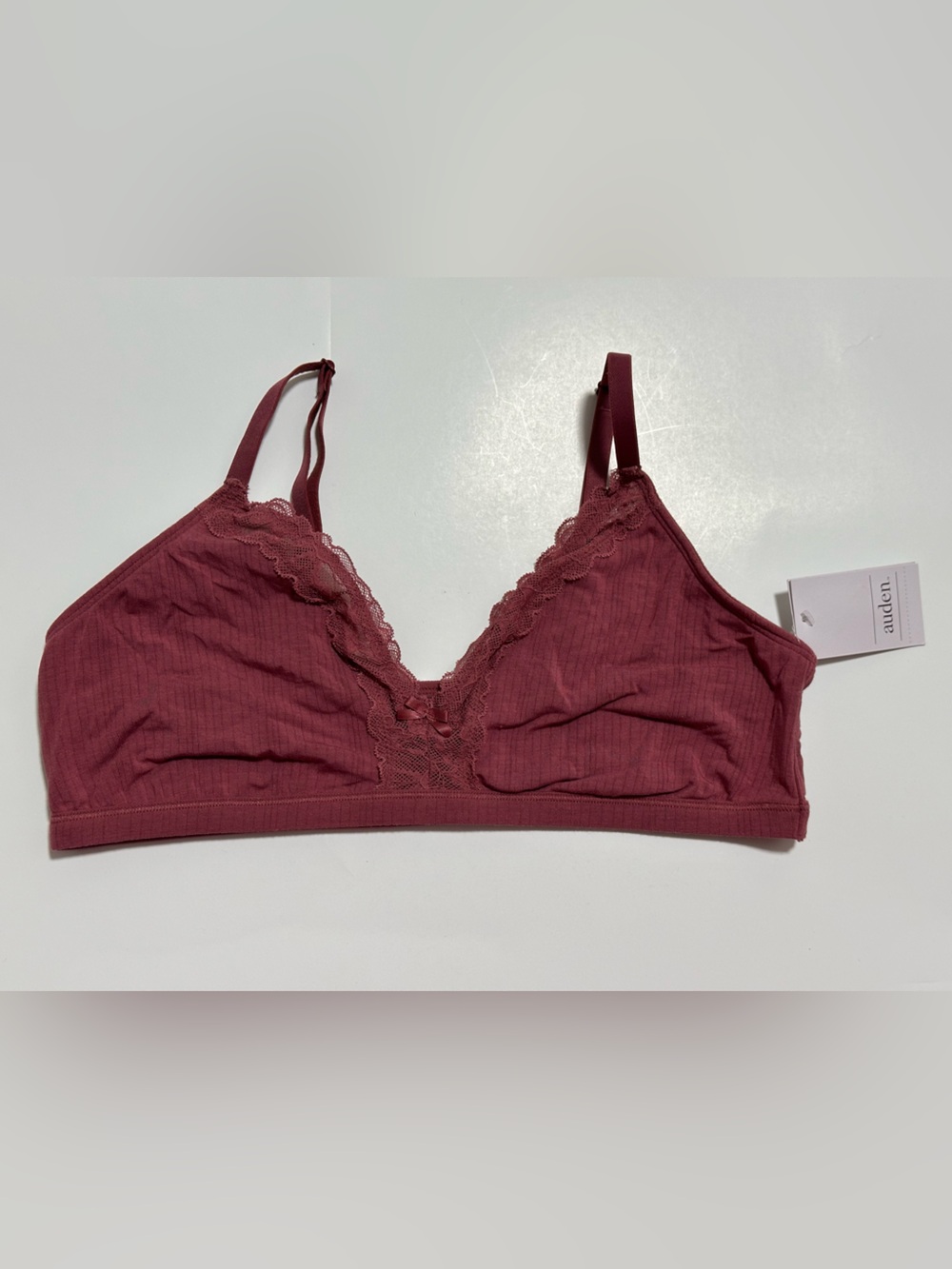 Auden Lace-Trim Bralette in Wine